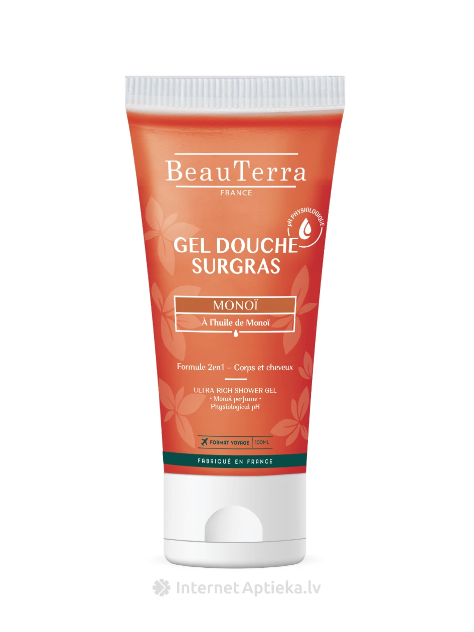 BeauTerra Monoi dušas gels ar monoi eļļu, 100 ml | internetaptieka.lv