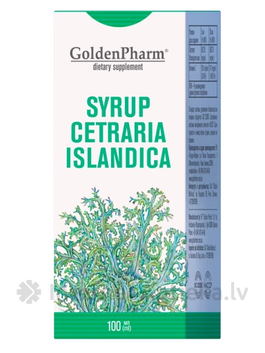 Golden Pharm Исландский сироп лишайника, 100 мл | internetaptieka.lv