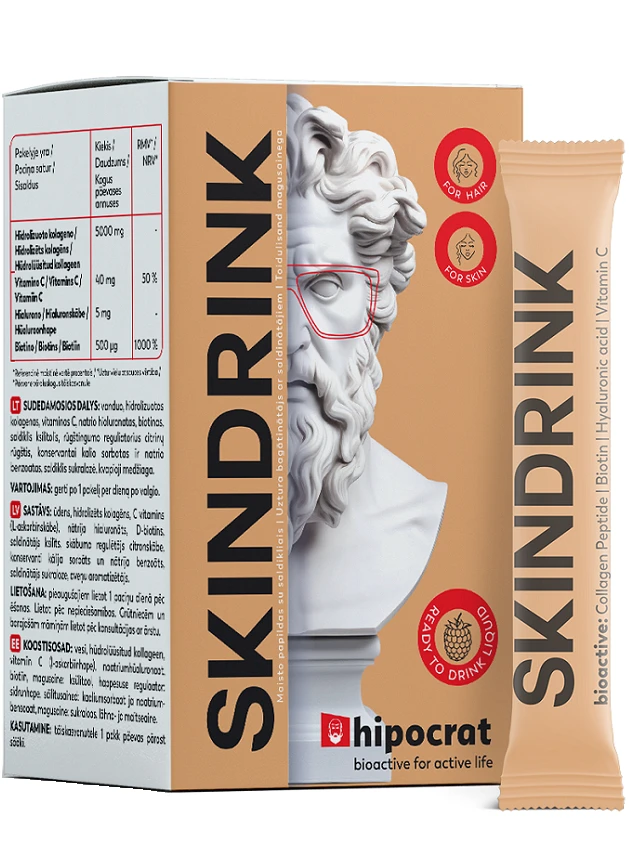 BIOFARMACIJA HIPOCRAT SkinDrink gels, 10 paciņas