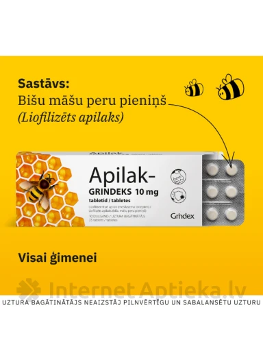 Apilak Grindeks, 25 таблеток | internetaptieka.lv