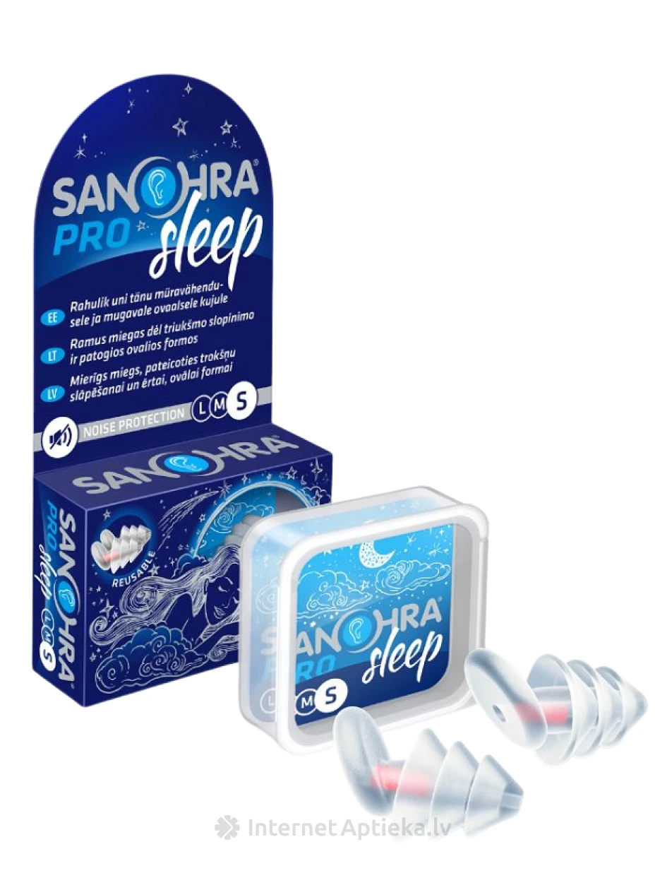 Sanohra Pro Sleep ausu aizbāžņi miegam izmērs S, 2 gb. | internetaptieka.lv