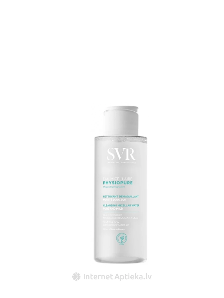 SVR PHYSIOPURE EAU MICELLAIRE micelinis vanduo dekoratyvinei kosmetikai nuvalyti, 100 ml | internetaptieka.lv