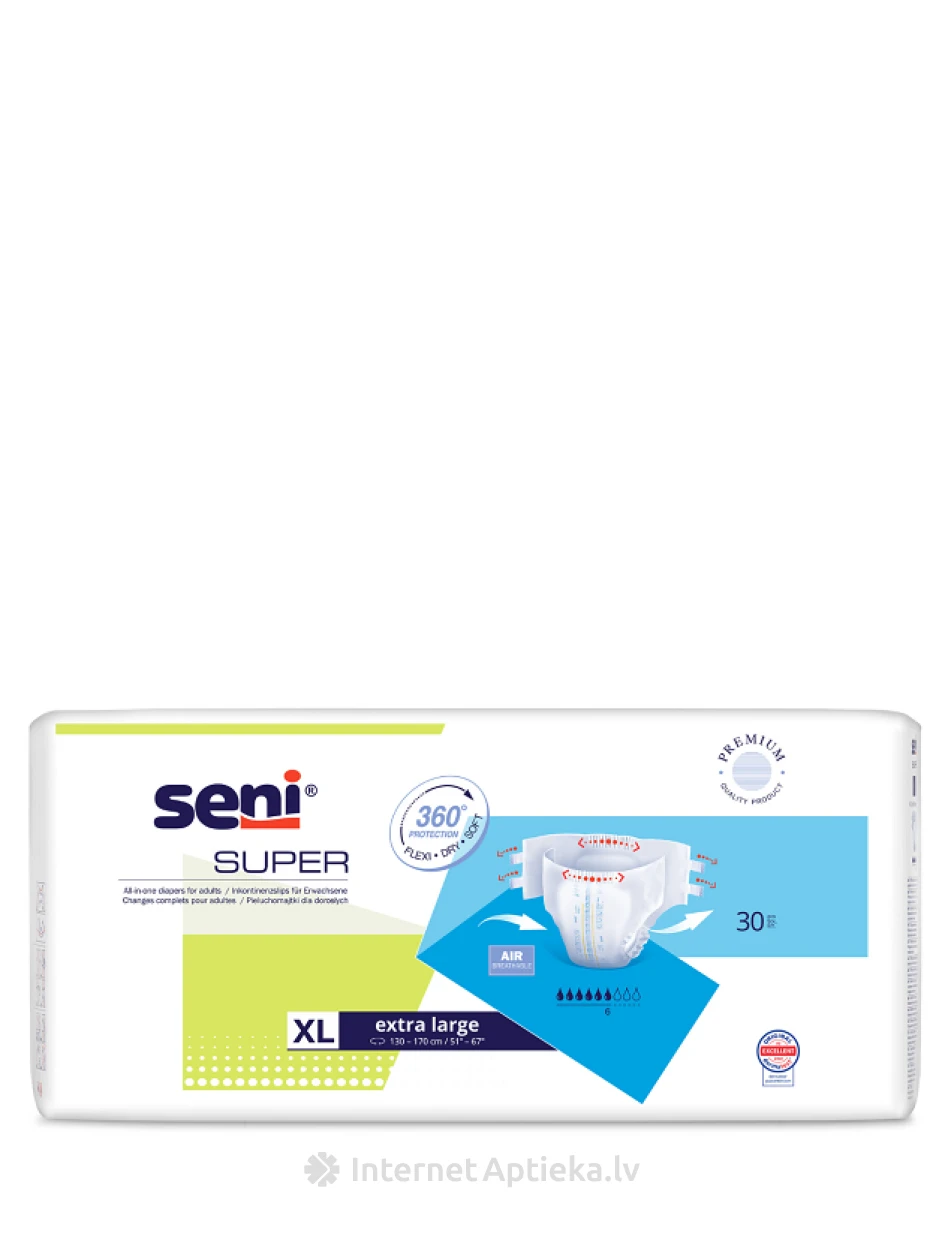Seni Super XL autiņbiksītes, 30 gb. | internetaptieka.lv