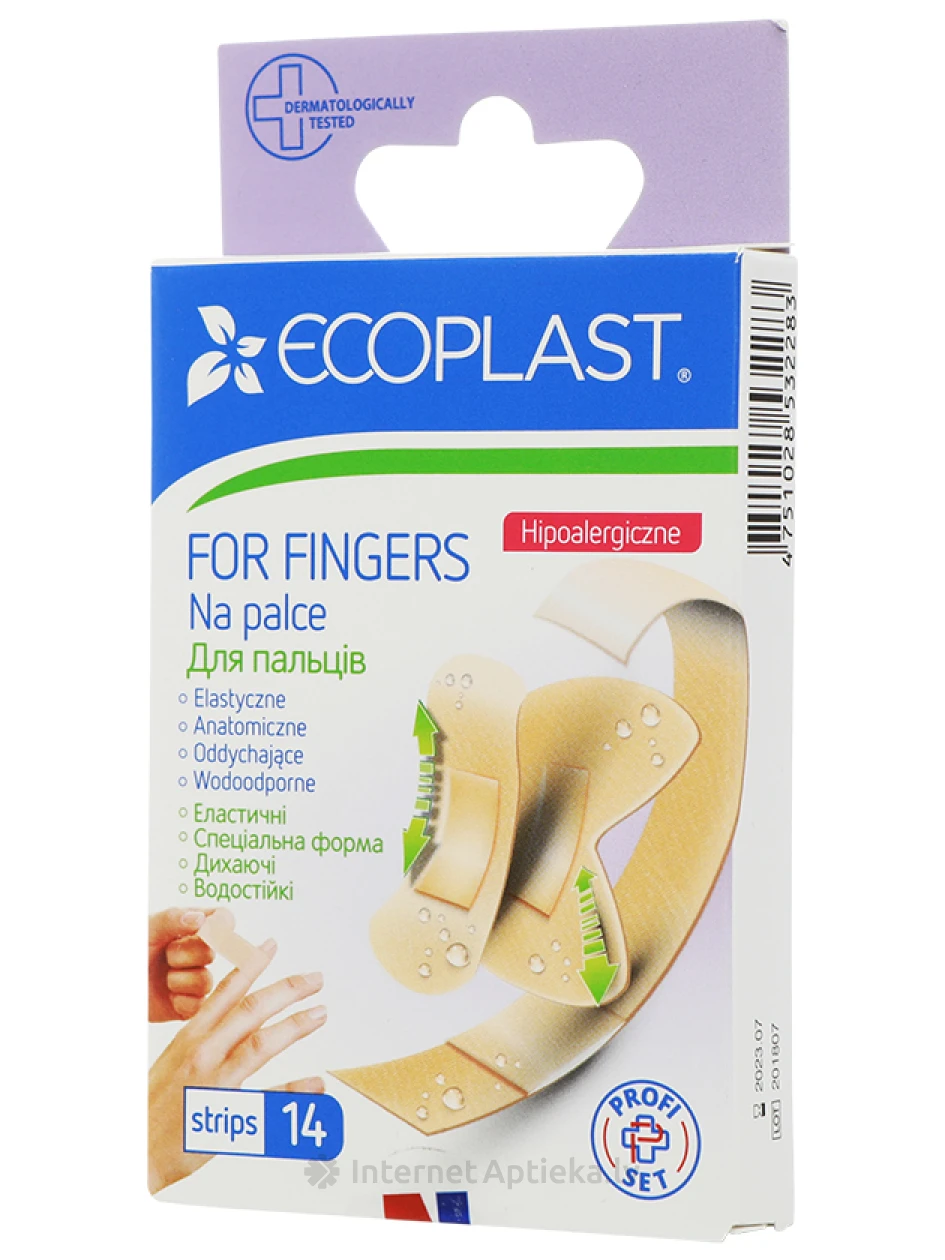 Комплект пластырей ECOPLAST для пальцев, 14 шт. | internetaptieka.lv