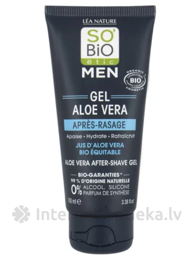 So Bio Vīriešu pēcskūšanās gels ar alveju, 100 ml | internetaptieka.lv