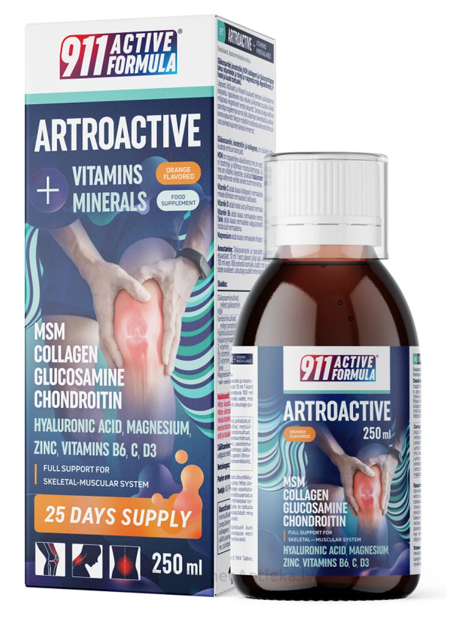 911 Active Formula Artoactive Vitamins+Minerals lahus, 250 ml | internetaptieka.lv