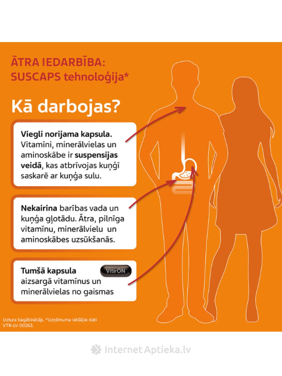 VitirON Active Suscaps 100% daily dose kapsulas, 30 gb. | internetaptieka.lv