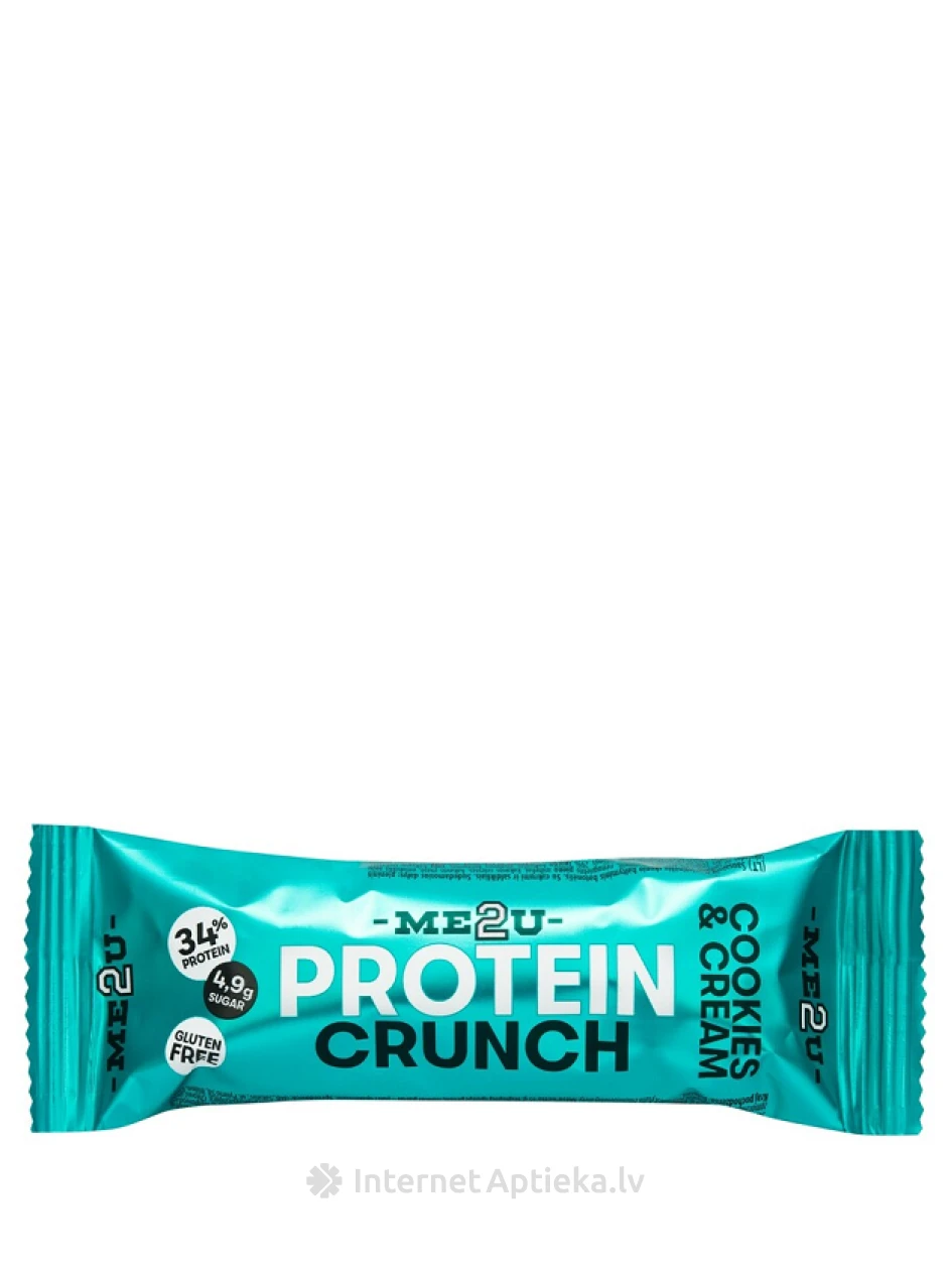 ME2U Protein Crunch Cookies&Cream протеиновый батончик, 45 g | internetaptieka.lv