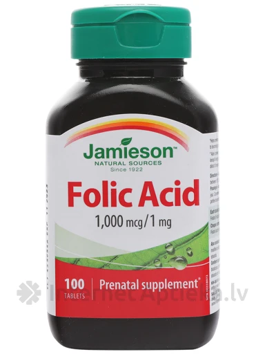 Folic Acid (фолиевая кислота), 100 таблеток | internetaptieka.lv