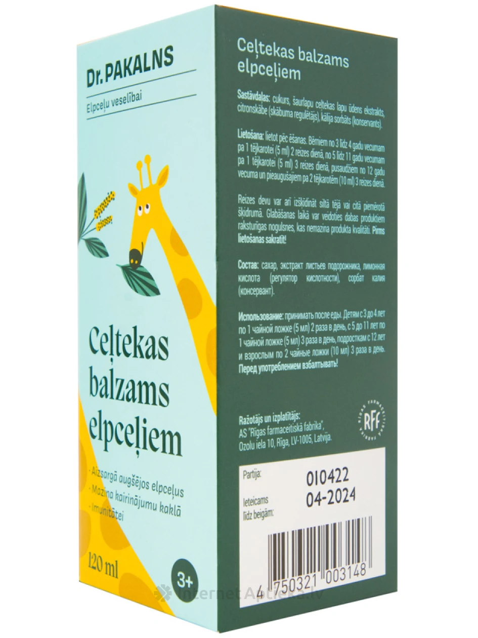 Dr.Pakalns Ceļtekas balzams, 120 ml | internetaptieka.lv