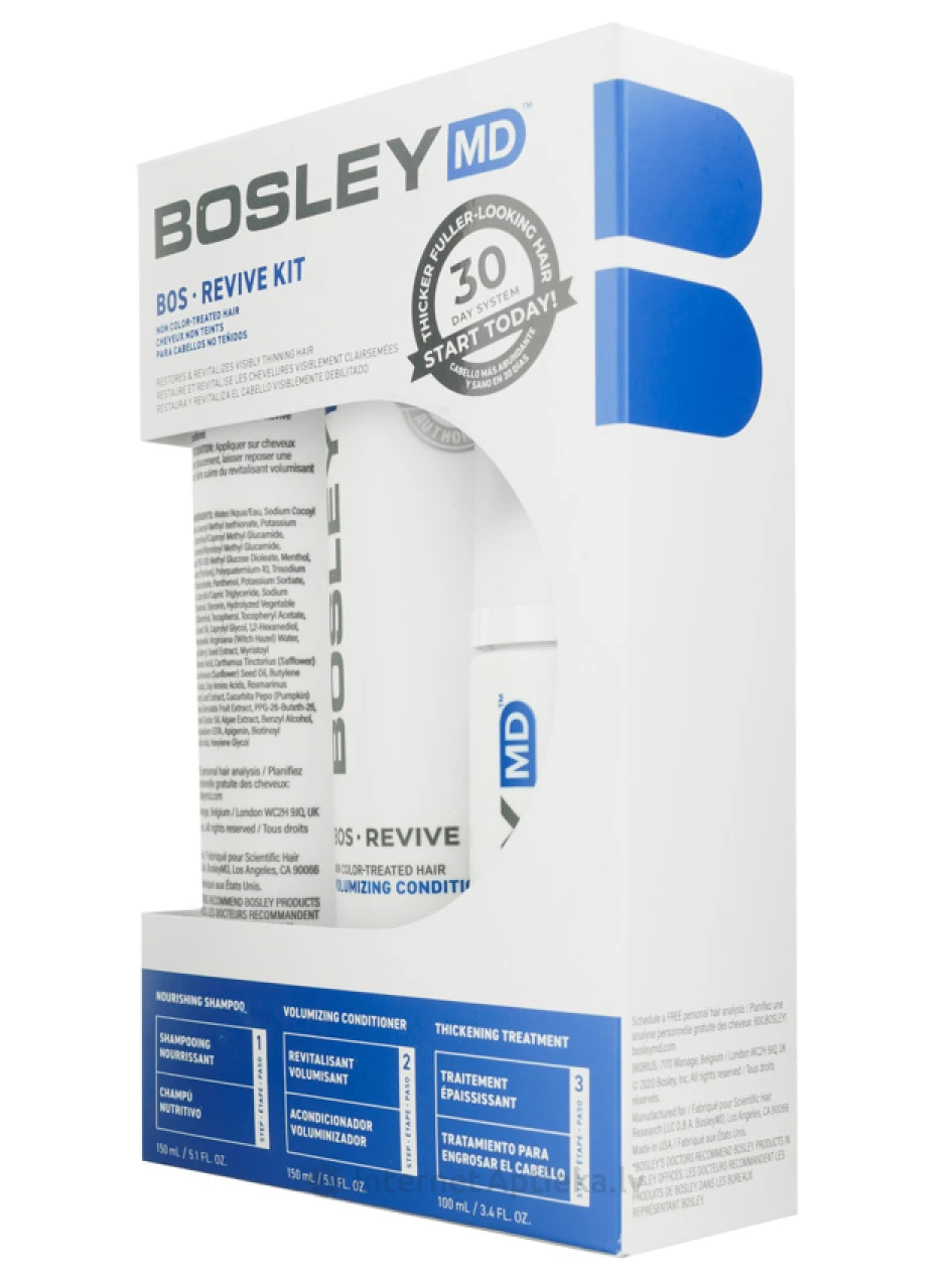 BOSLEY Revive Набор на 30 дней для неокрашенных волос, (150мл+150мл+100мл) | internetaptieka.lv