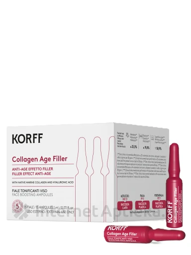 KORFF COLLAGEN AGE FILLER pretnovecošanās līdzeklis ampulās, 15 gb. | internetaptieka.lv