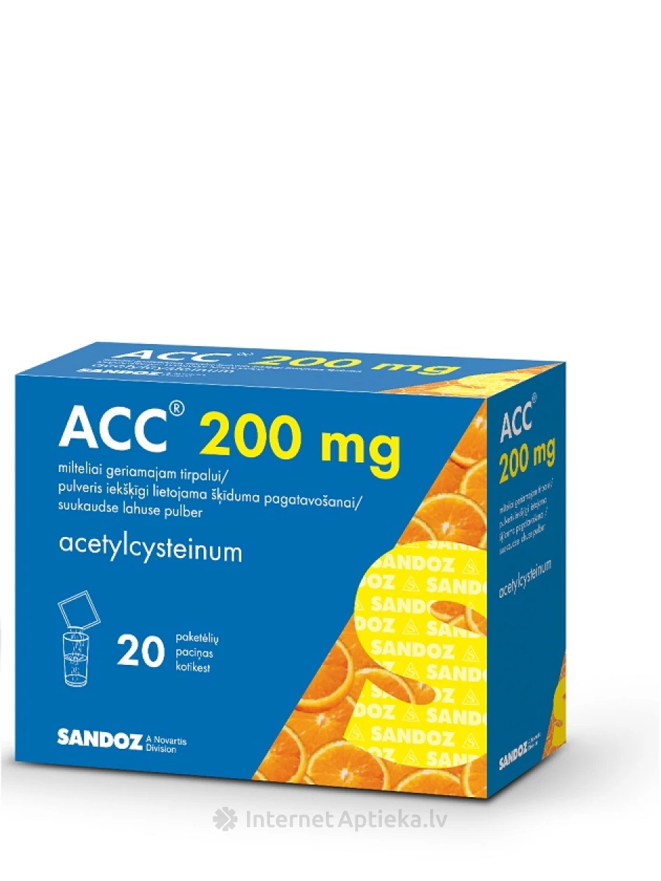 ACC 200 pulber suukaudse lahuse valmistamiseks, 20 pakki | internetaptieka.lv