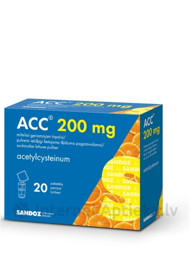 ACC 200 Порошок для приготовления раствора для приема внутрь, 20 пачек | internetaptieka.lv