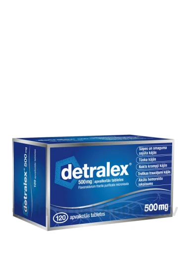 DETRALEX 500mg apvalkotās tabletes, 120 gab | internetaptieka.lv