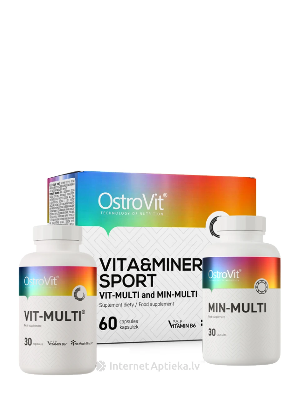 OstroVit VITA&MINERALS Sport kapsulas, 60 gb. | internetaptieka.lv