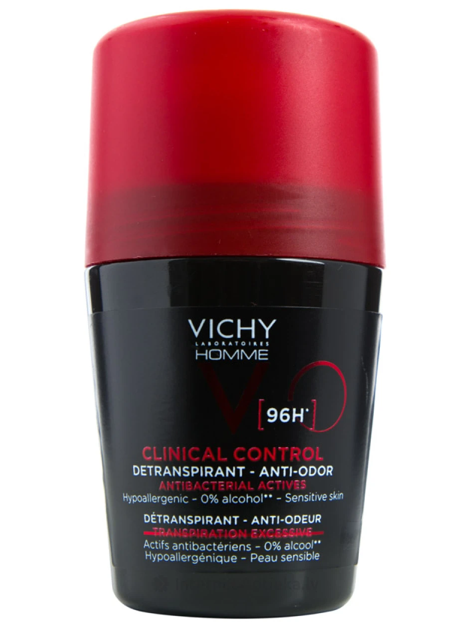 Vichy Homme Deo Roll Kliiniline kontroll meestele 96 tundi., 50 ml | internetaptieka.lv