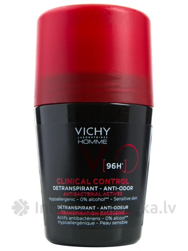 Vichy Homme Deo Roll Clinical control vīriešiem 96 st., 50 ml | internetaptieka.lv