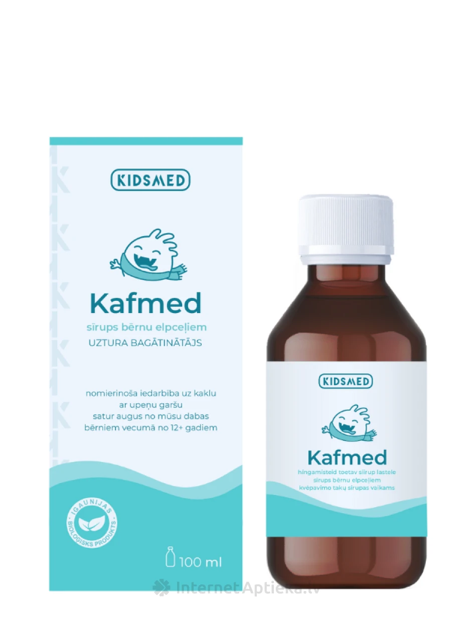 KIDSMED Kafmed siirup laste hingamisteede heaks, 100 ml | internetaptieka.lv