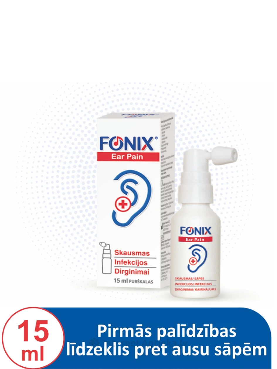Fonixi kõrvavalu aerosool, 15 ml | internetaptieka.lv