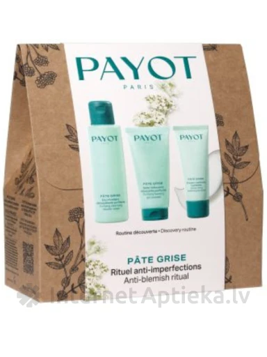 PAYOT Pate Grise komplekts (attīroša želeja 50ml+matējošs krēms 30ml+micelārais ūdens 100ml) | internetaptieka.lv