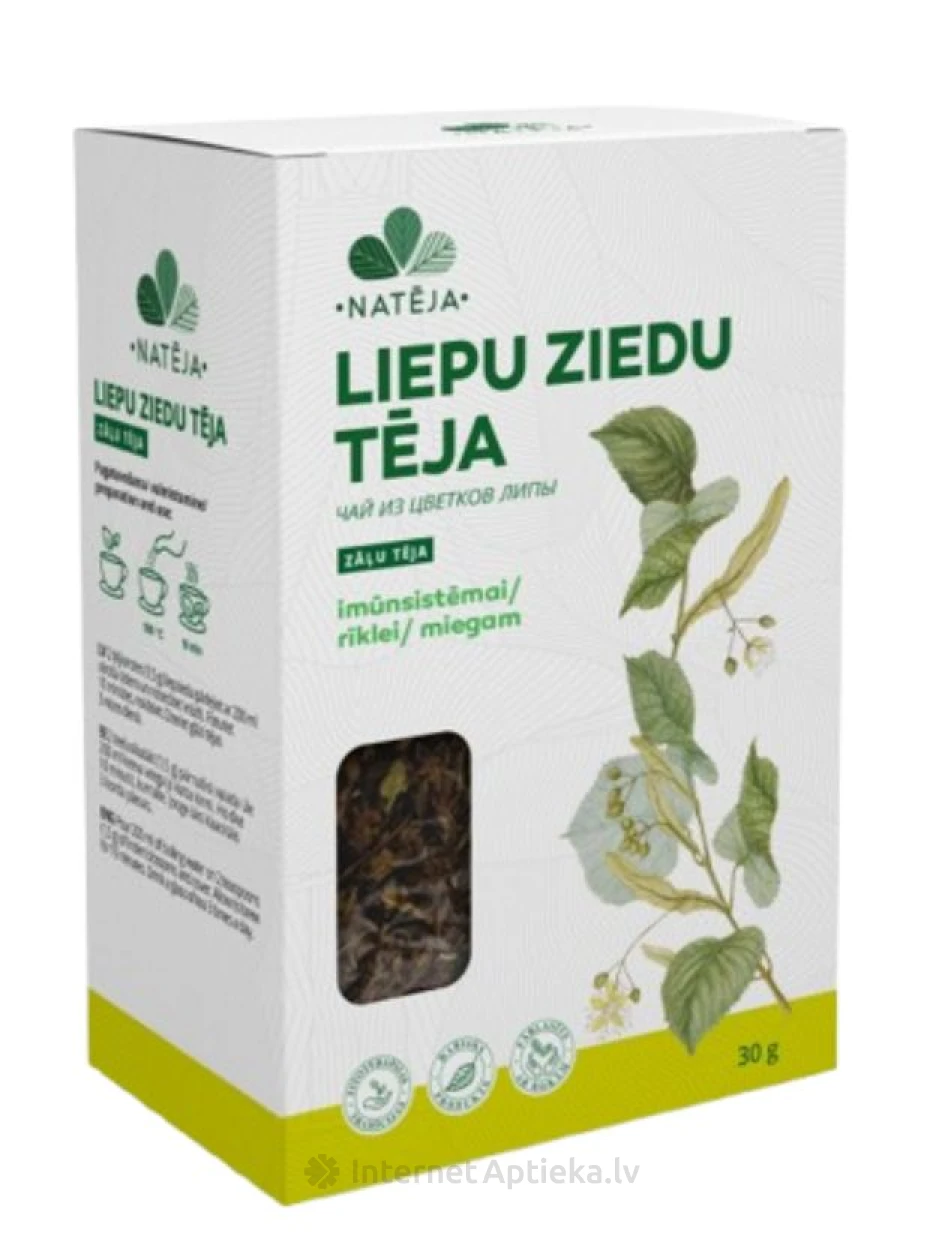 Natēja Liepu ziedu tēja, 30 g | internetaptieka.lv