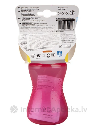 Philips Avent учебная чашка My Grippy 18M+, розовая, 300 мл, | internetaptieka.lv