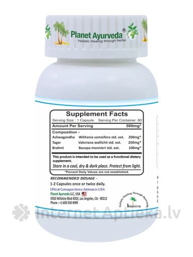 Planet Ayurveda® Stress Support, 60 kapsulas | internetaptieka.lv