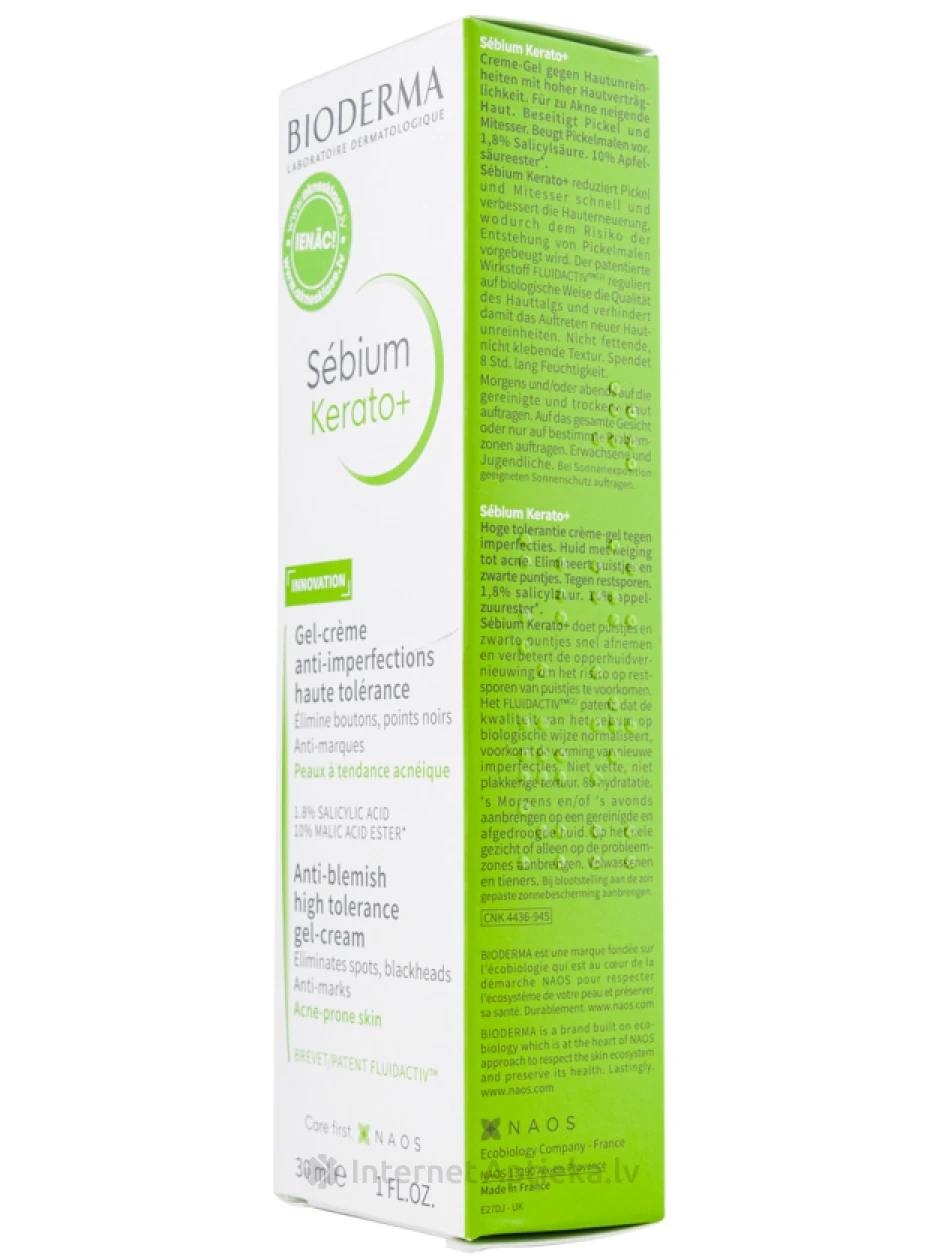 Bioderma Sébium Kerato+ geel-kreem, 30 ml | internetaptieka.lv