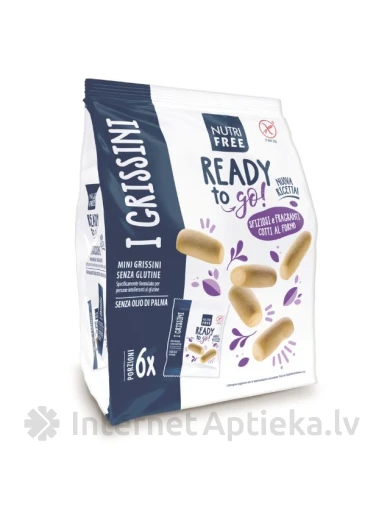 NUTRIFREE MINI GRISSINI bezglutēna mazās maizes standziņas, 180 g | internetaptieka.lv