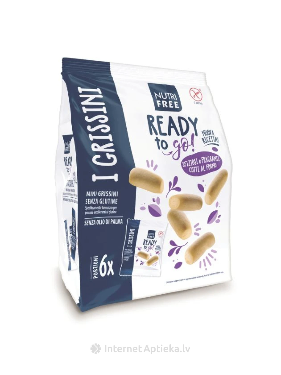 NUTRIFREE MINI GRISSINI bezglutēna mazās maizes standziņas, 180 g | internetaptieka.lv