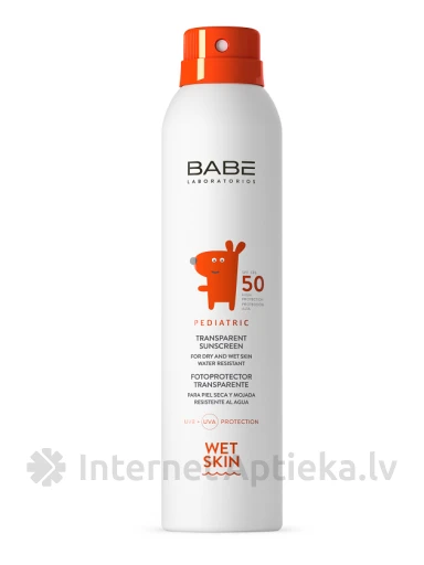 Babē Pediatric SUN SPF50+ Aizsarglīdzeklis mitrai ādai, 200 ml | internetaptieka.lv