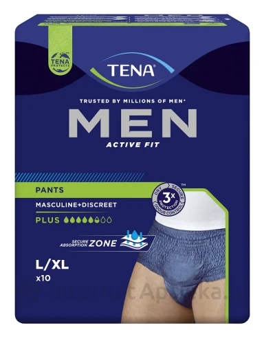 TENA Men püksid Plus L/XL Sinised püksid meestele, 10 tk. | internetaptieka.lv