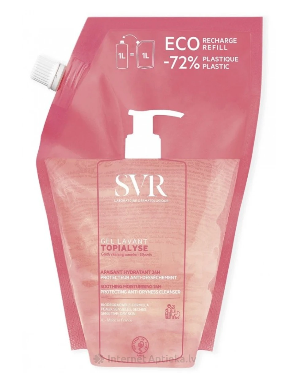 SVR TOPIALYSE GEL LAVANT REFILL успокаивающий гель для умывания ЗАПРАВКА, 1 L | internetaptieka.lv
