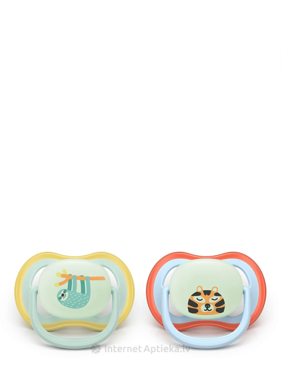 Philips Avent Соска-пустышка Ultra Air Night 0-6 месяцев, 2 шт. | internetaptieka.lv