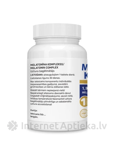 Melatoniini kompleks, 60 tabletti | internetaptieka.lv