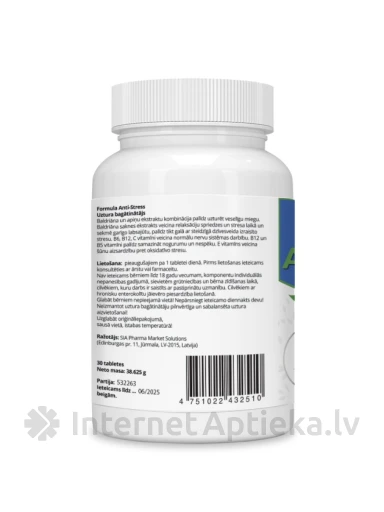 Stressivastane valem, 30 tabletti | internetaptieka.lv