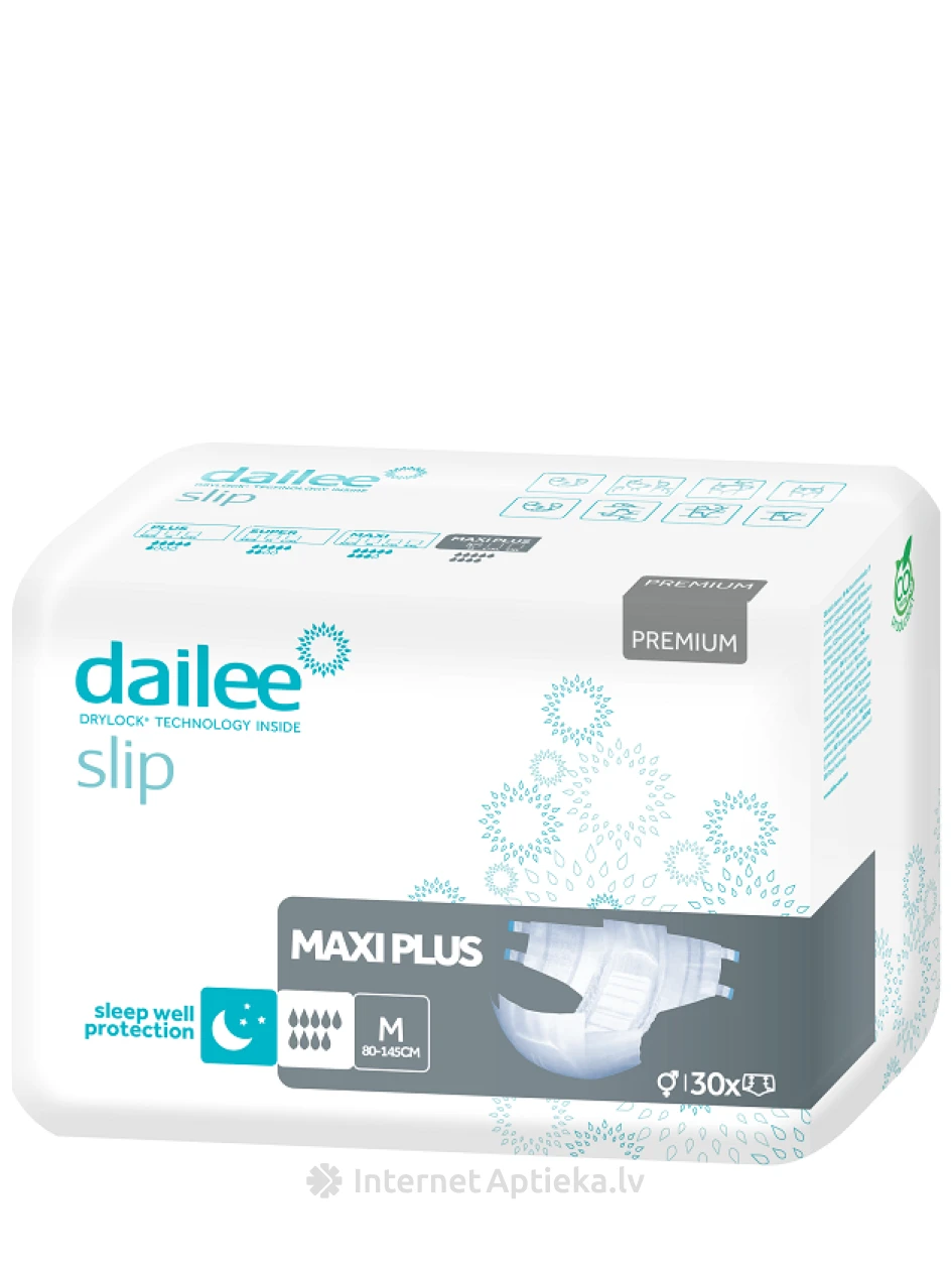 Dailee Slip Premium Maxi Plus autiņbikses M izmērs, 30 gb. | internetaptieka.lv