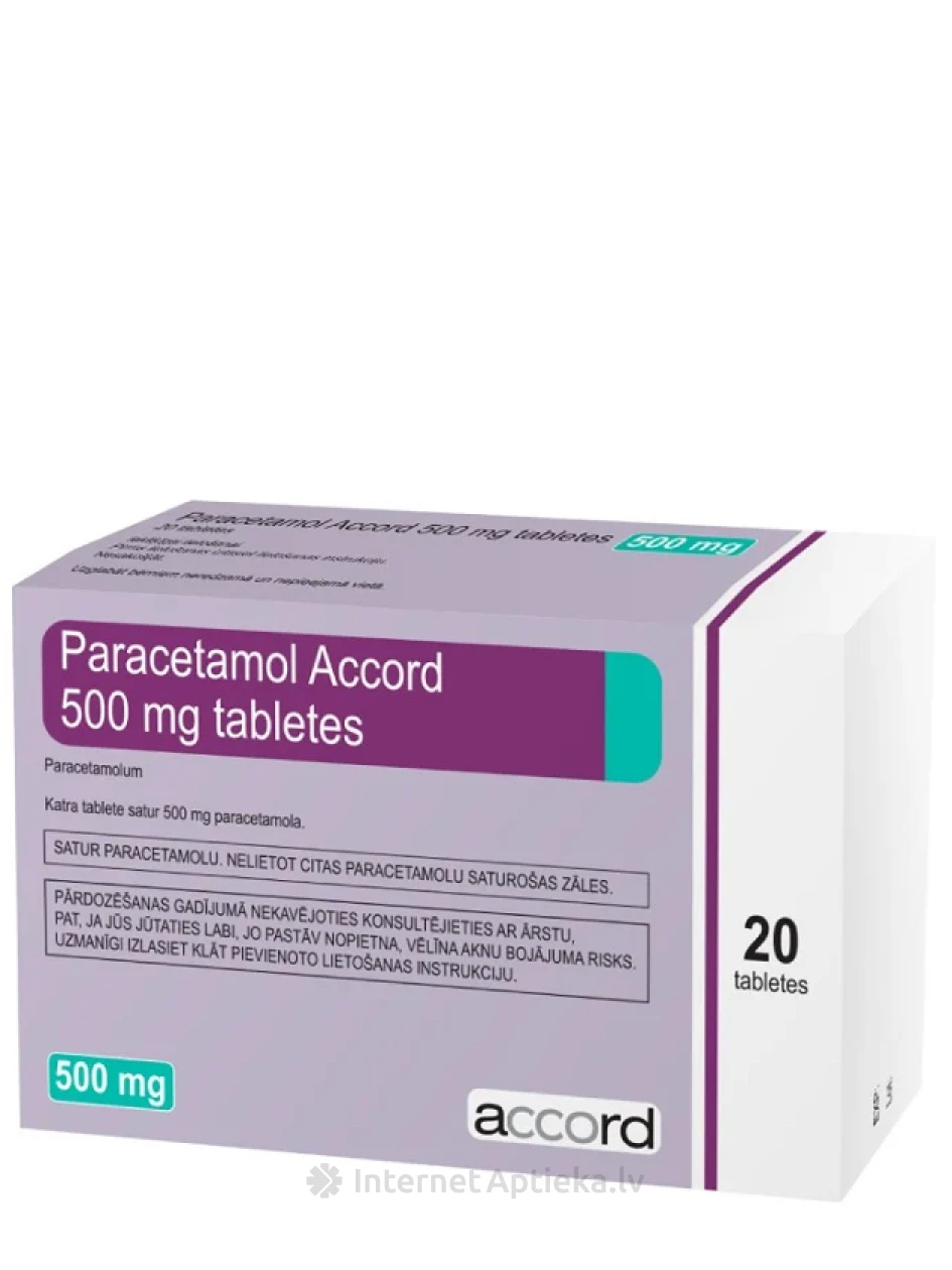 Paracetamol Accord, 20 tabletes | internetaptieka.lv