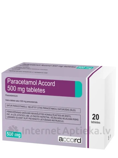 Paracetamol Accord, 20 tabletes | internetaptieka.lv
