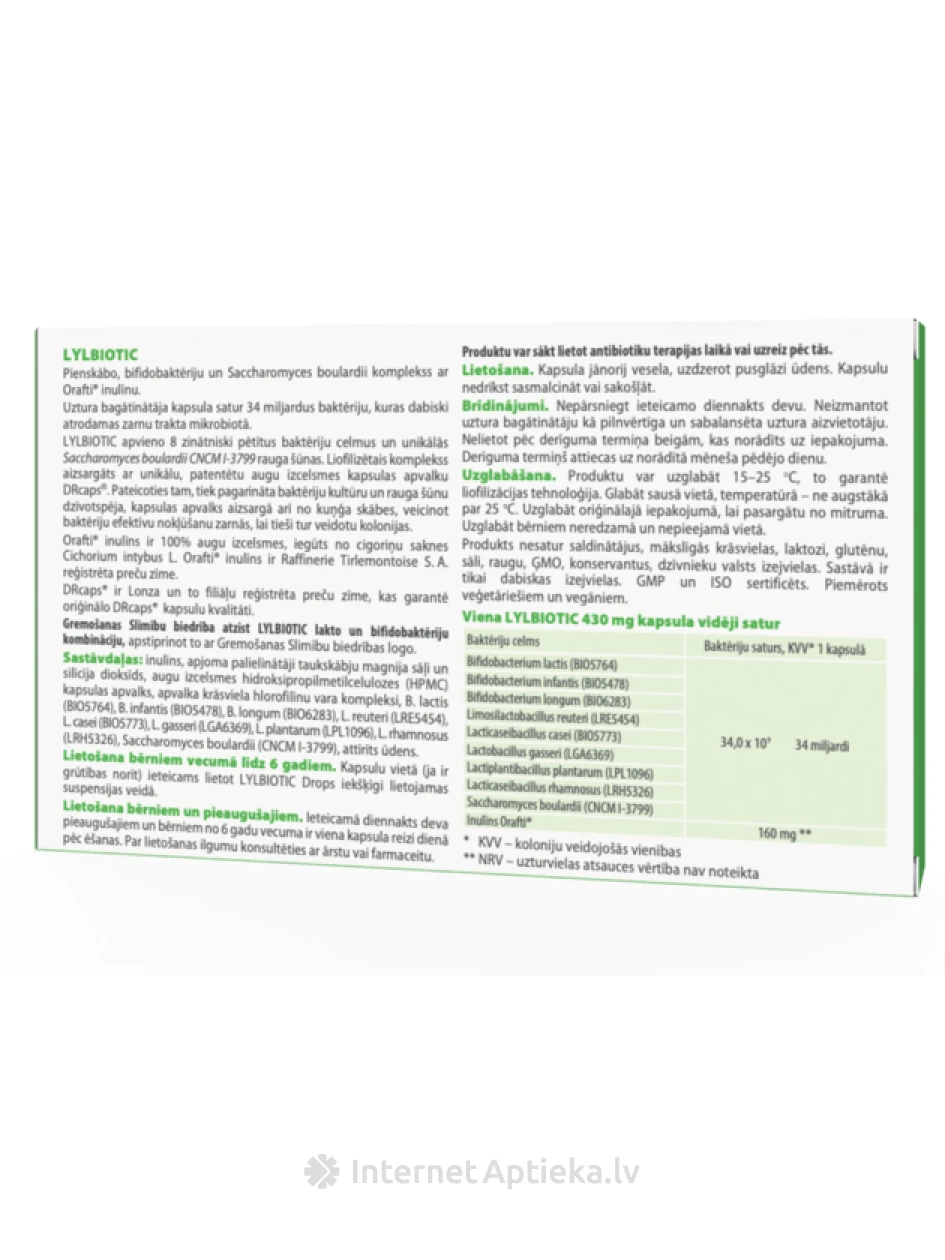 LYL BIOTIC, 6 капсул | internetaptieka.lv