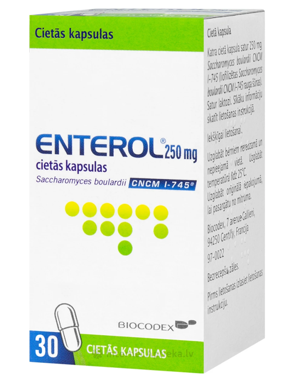 Enterol 250mg, 30 cietās kapsulas | internetaptieka.lv