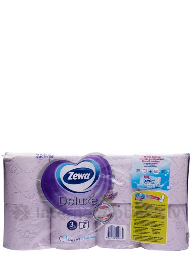 Zewa Deluxe Lavender Dreams Tualetes papīrs, 8 gb. | internetaptieka.lv