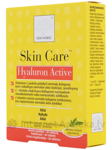 Skin care Hyaluron active tabletes, 30 gb. | internetaptieka.lv