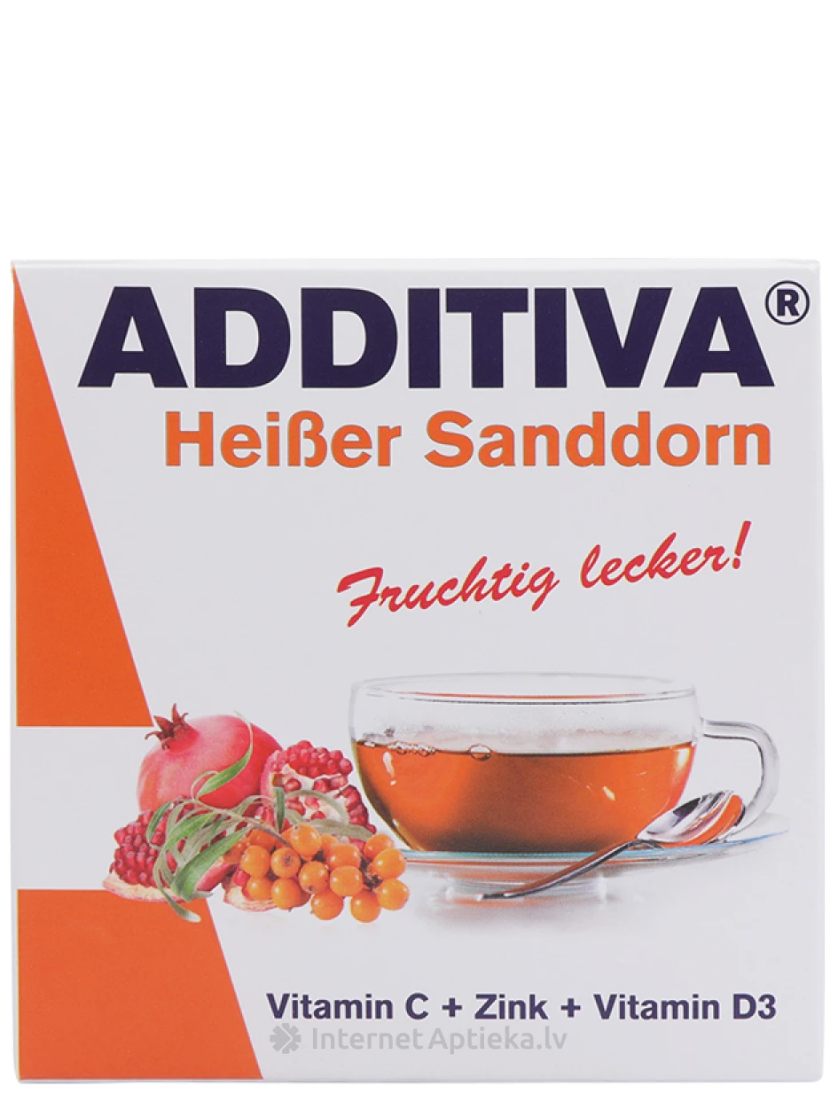 Additiva Heiser Sanddorn karstais dzēriens Smiltsērkšķis, 10 paciņas | internetaptieka.lv