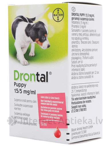 Drontal Puppy антигельминтная суспенсия для щенков, 50 мл | internetaptieka.lv