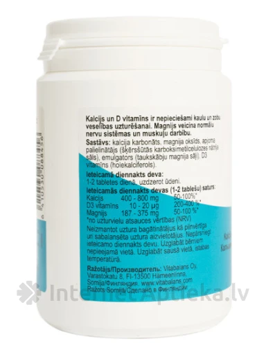 Calci Strong + Magneesium + D3-vitamiin, 150 tabletti | internetaptieka.lv