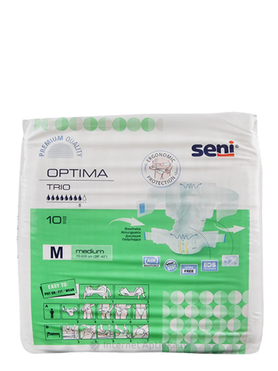 Seni Optima Trio M подгузники для взрослых, 10 шт. | internetaptieka.lv