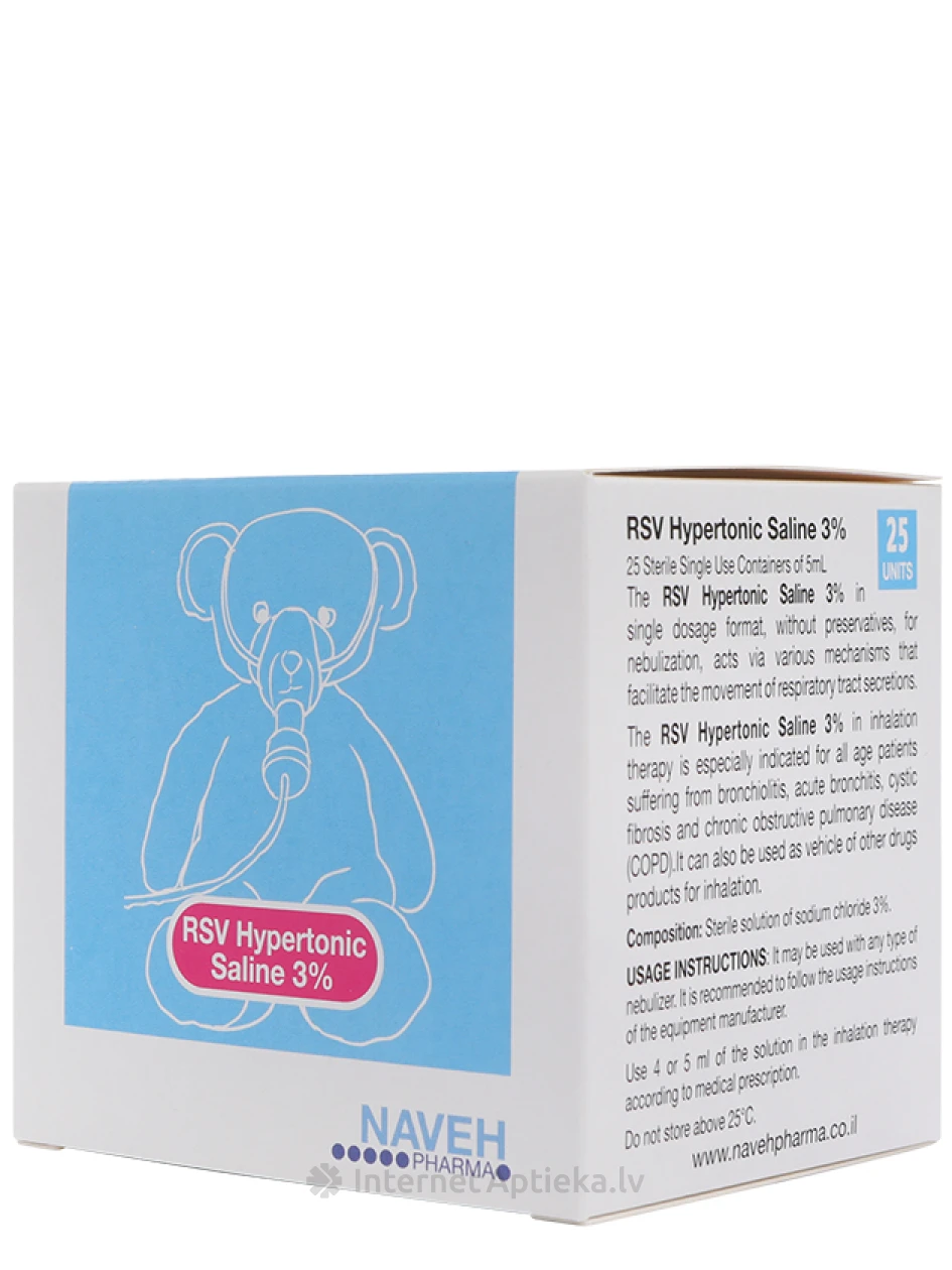 Saline RSV Hypertonic 3% 5 ml, 25 gb. | internetaptieka.lv