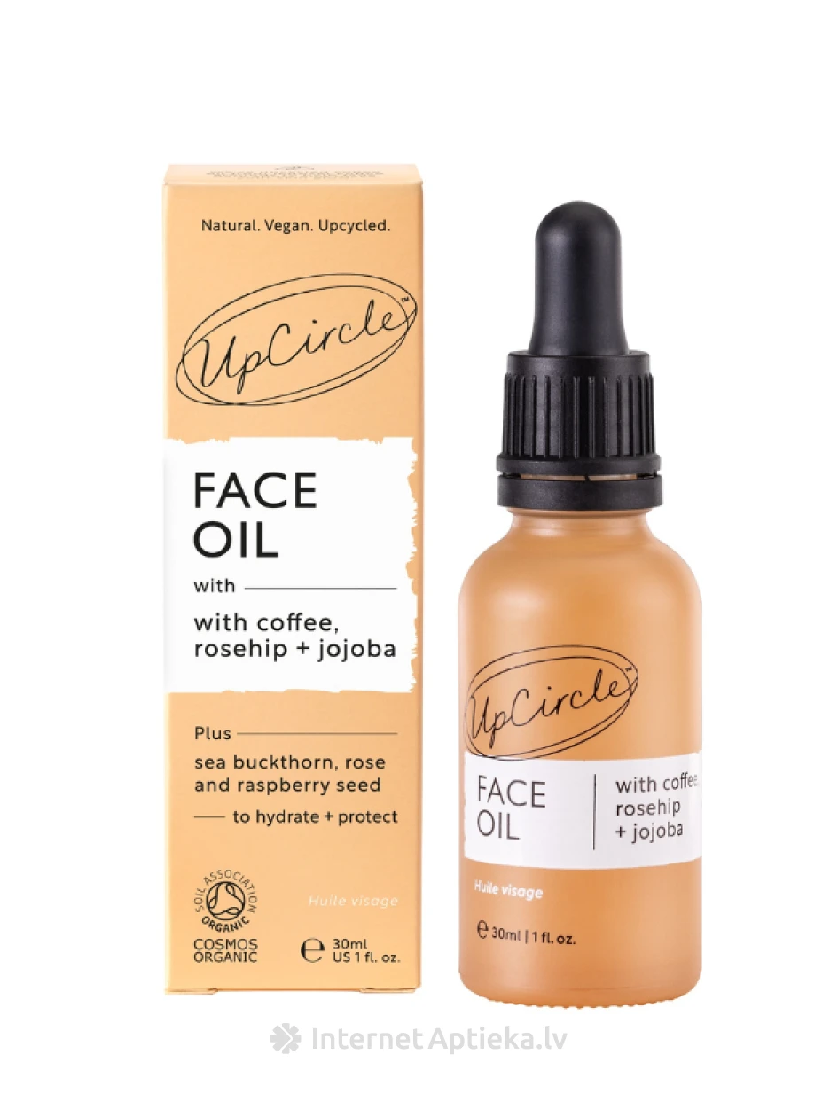 UpCircle näoõli kohvi, kibuvitsa ja jojobaõliga, 30 ml | internetaptieka.lv